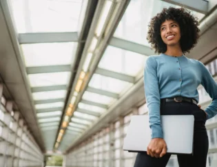 Young female professional wondering how to become an insurance premium auditor